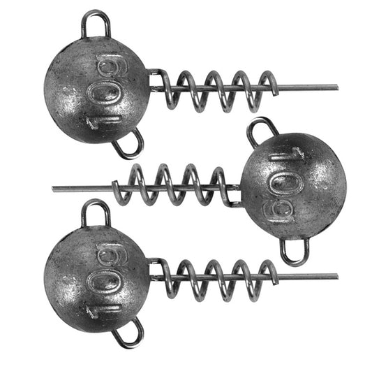Corkscrew Round Jig Heads (3 Pack)