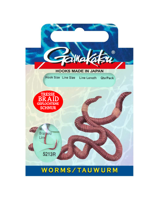 5213R | Worms / Tauwurm Hooks (Geflochten)