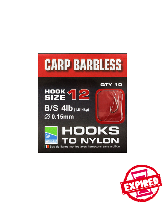 Carp Barbless Hooks to Nylon