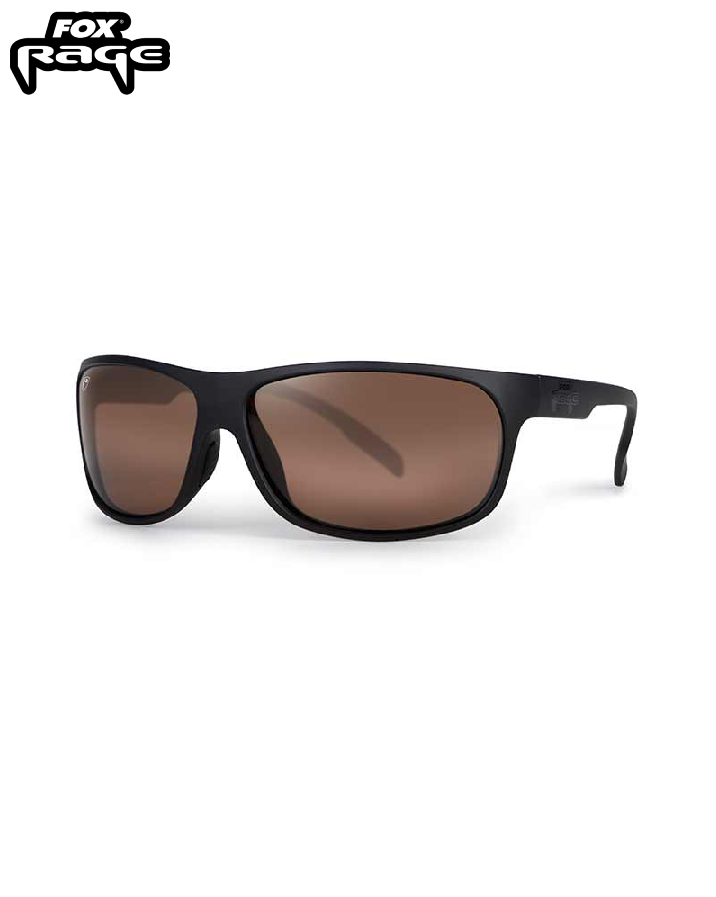 Matt Black Wrap Brown Lens Sunglasses