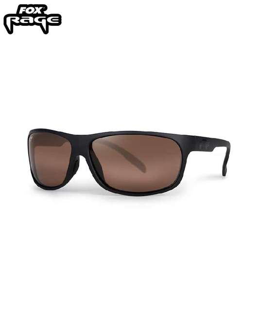 Matt Black Wrap Brown Lens Sunglasses