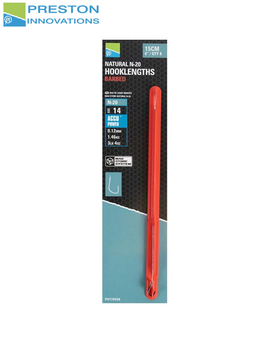 Natural N-20 Hooklengths Barbed