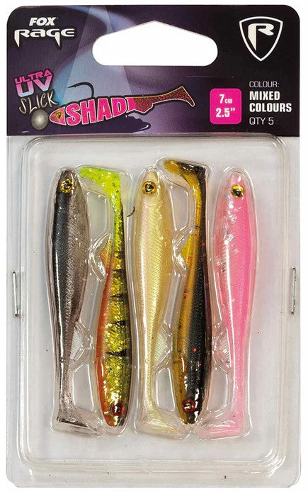 Fox Rage Slick Shad Mixed Colour Packs UV