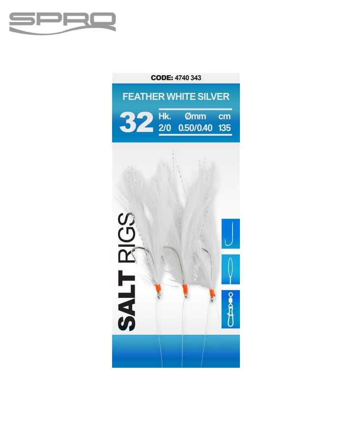 Salt Rig #32 Feather White Silver