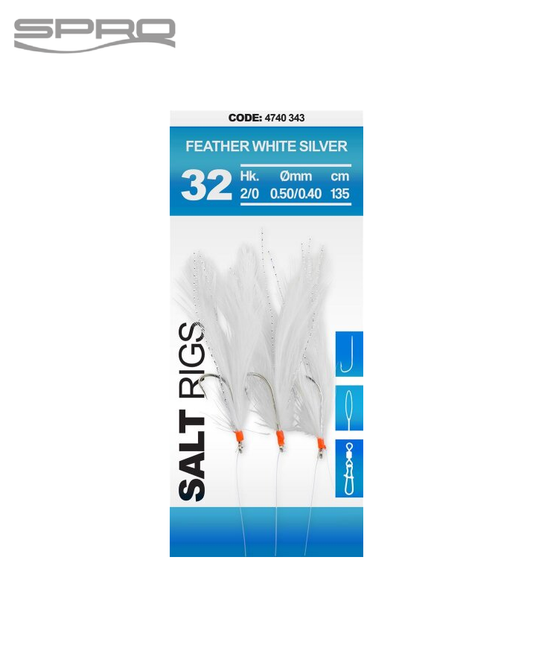 Salt Rig #32 Feather White Silver