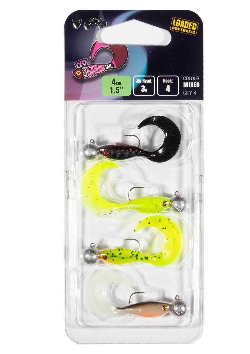 Fox Rage Micro Grub Mixed Colour Loaded Lure Pack UV