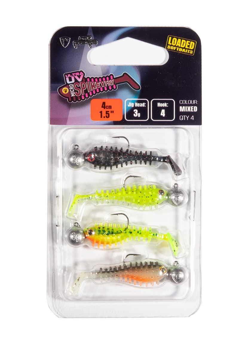 Fox Rage Micro Spikey Mixed Colour Loaded Lure Pack UV